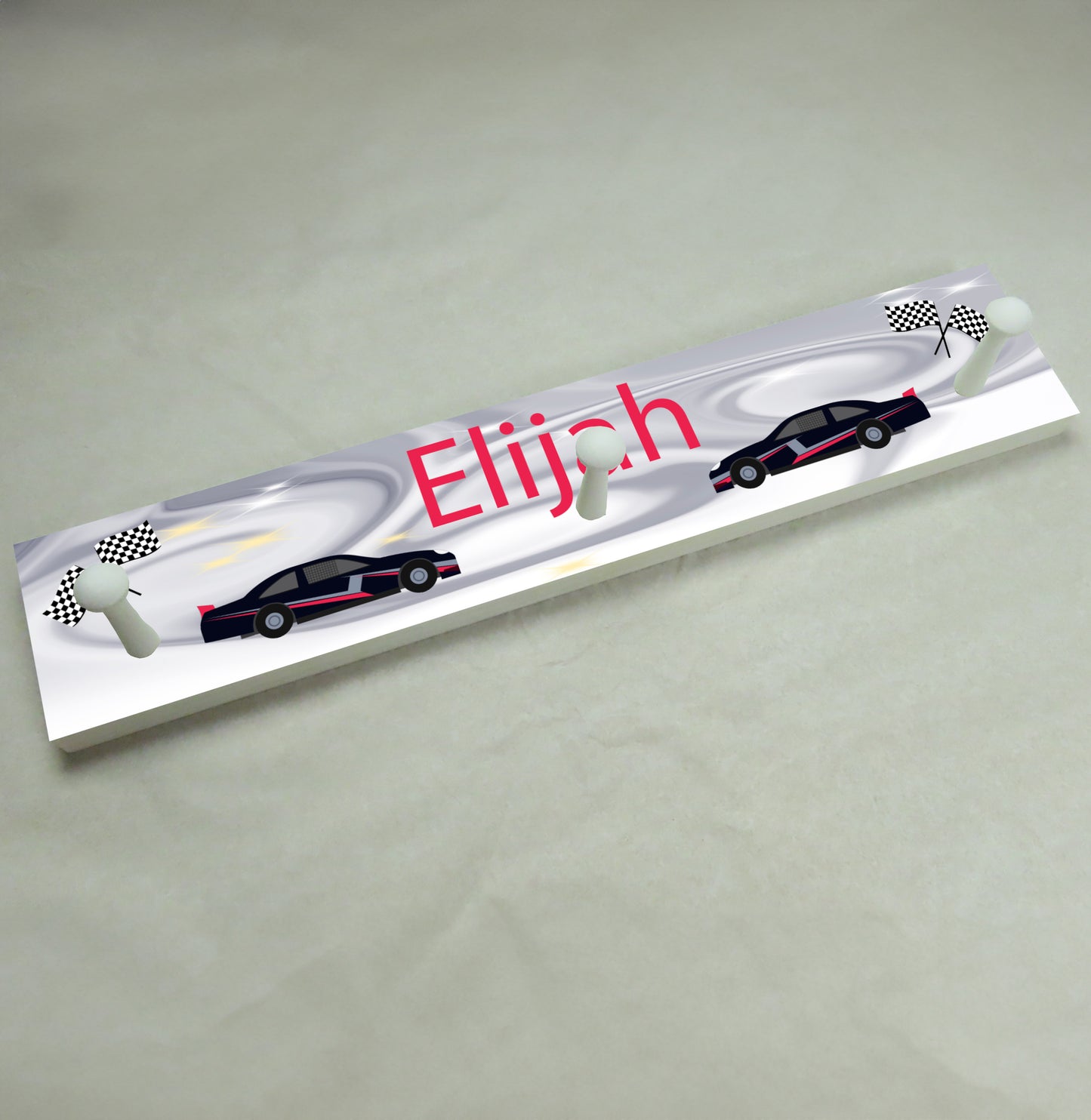 Race Car 5 Coat Rack