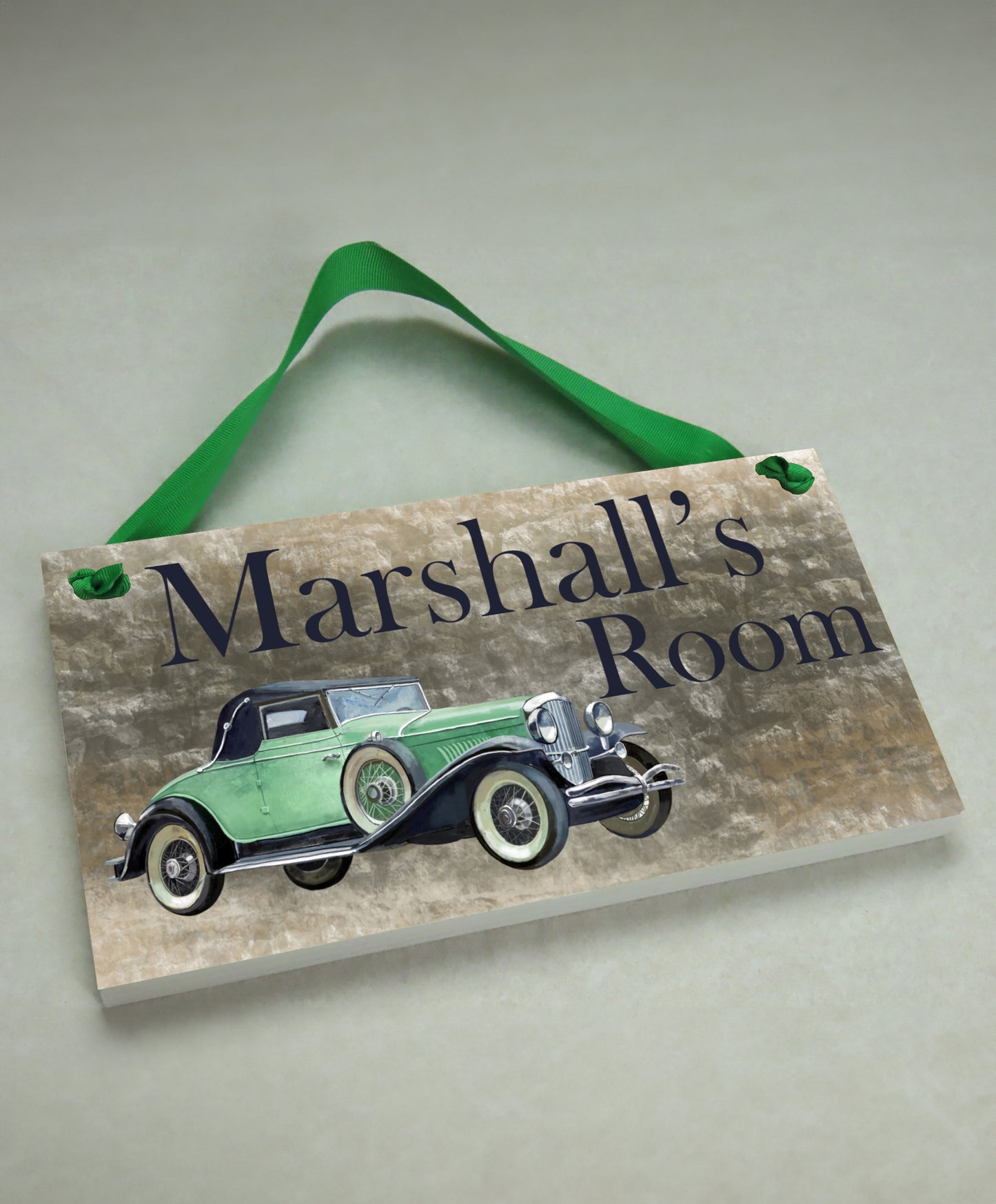 Green Vintage Car Door Sign