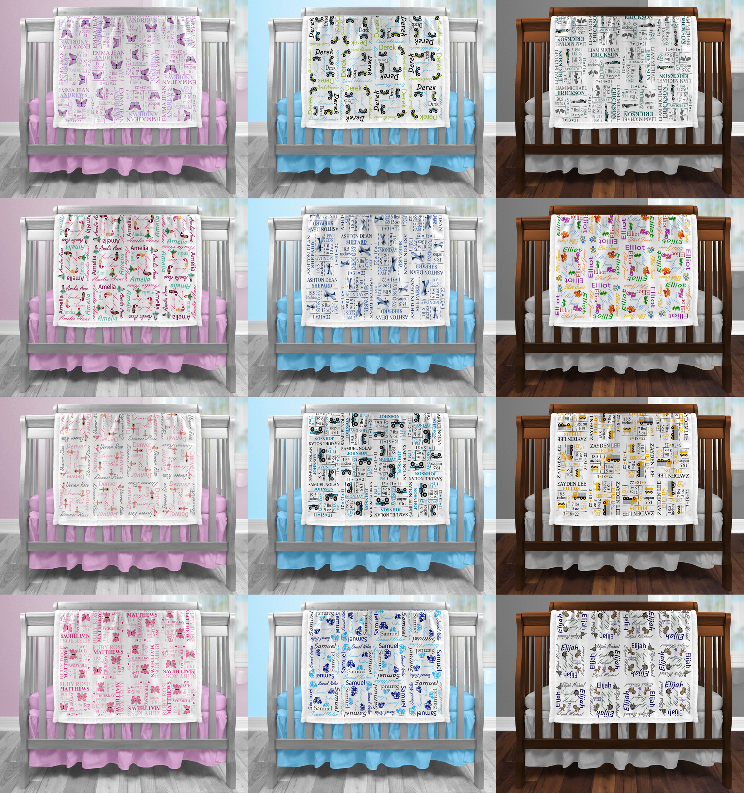 Personalized Blankets/Birth Stat Blankets
