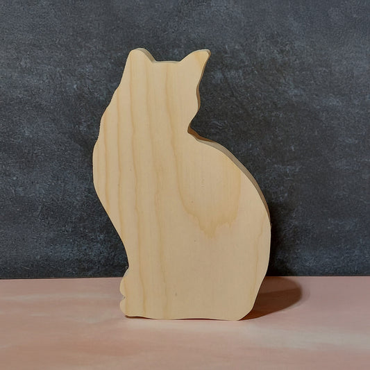 Unfinished Wooden Cat Cutout