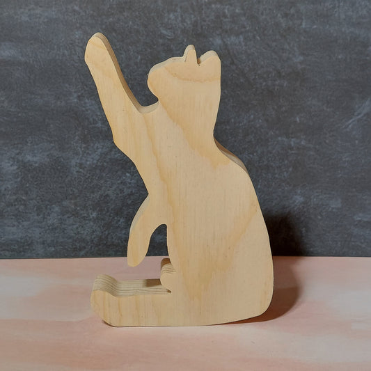 Unfinished Wooden Cat Cutout