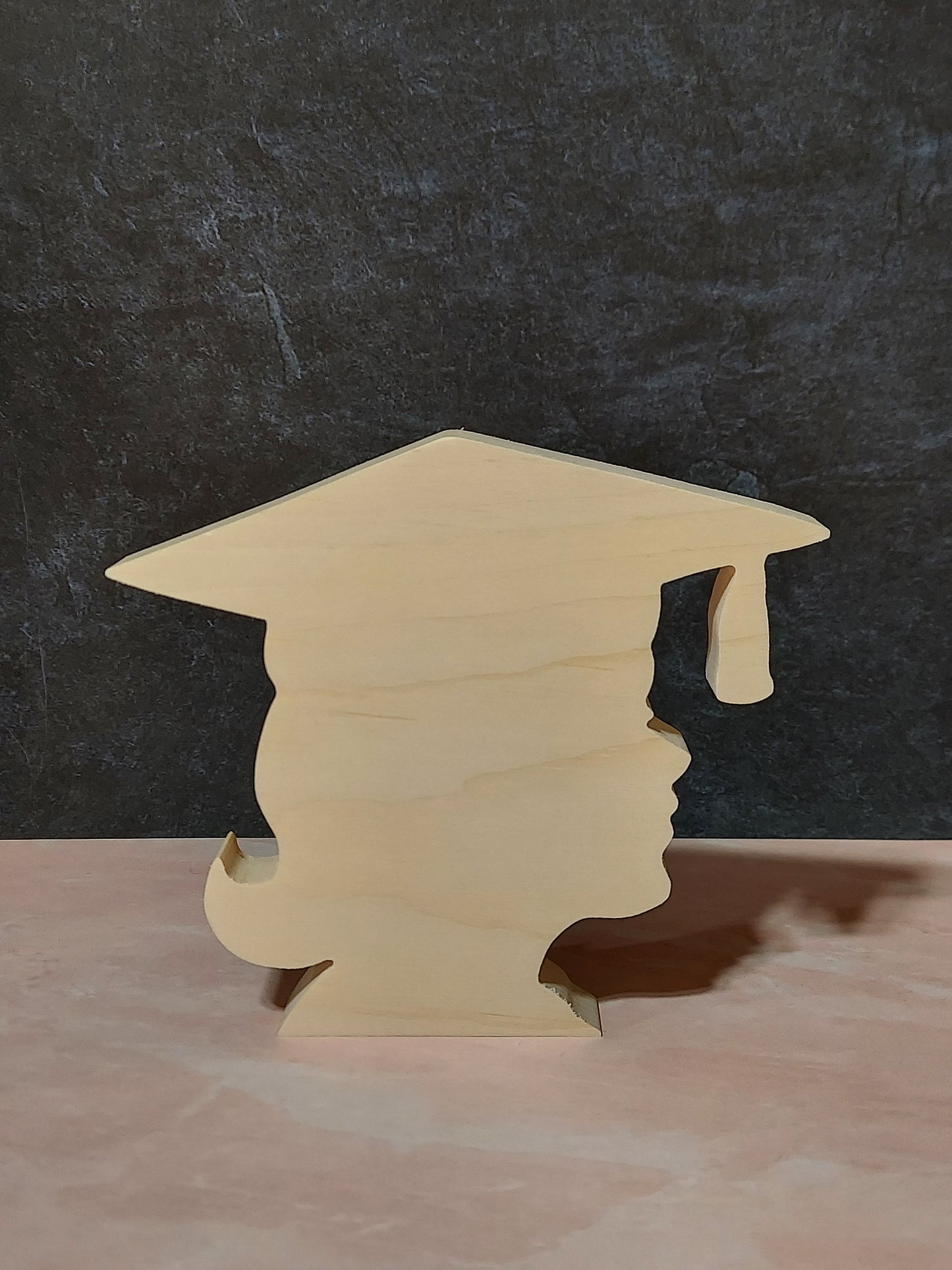 Unfinished Wooden Graduation Head Cutout