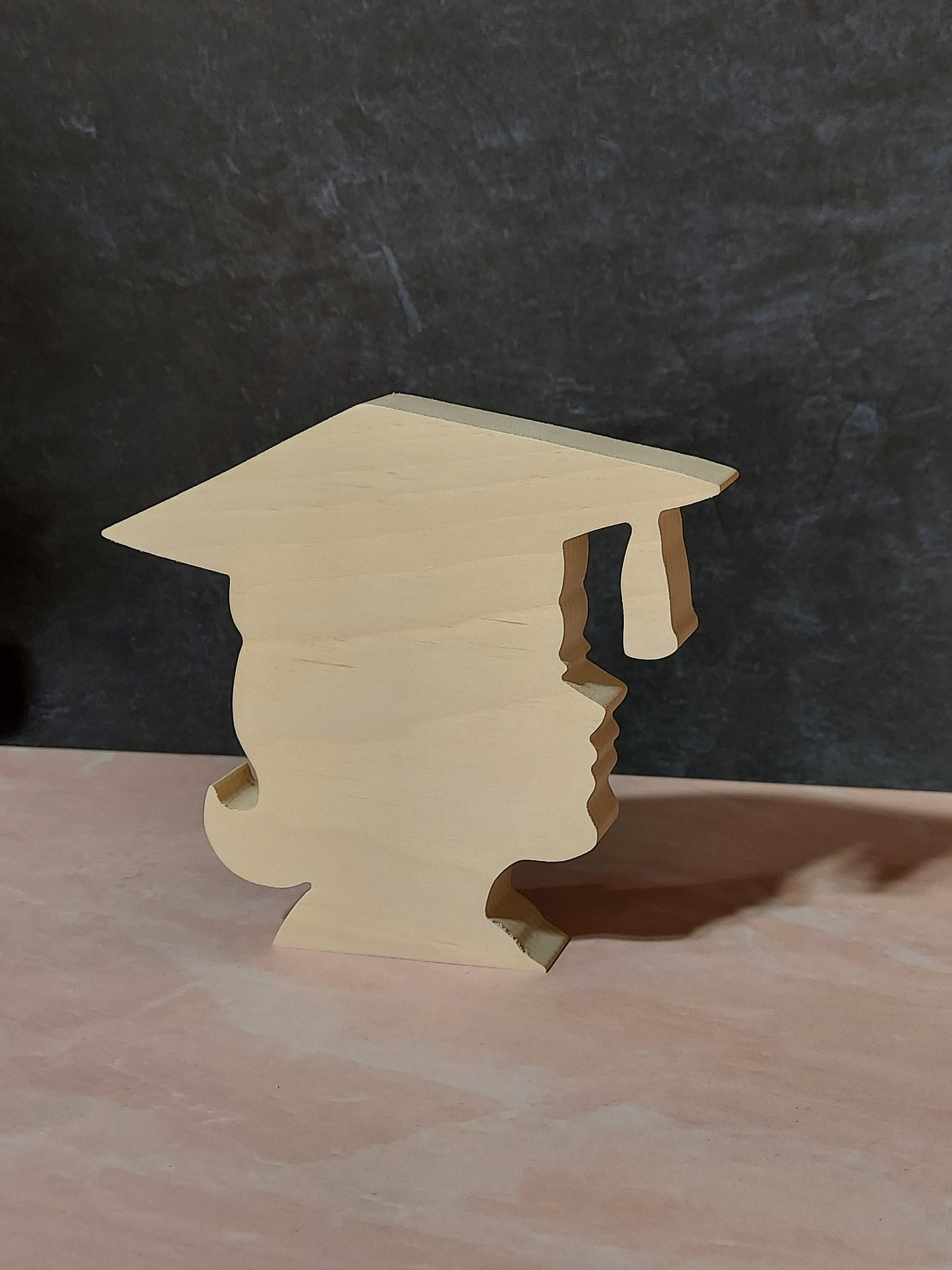 Unfinished Wooden Graduation Head Cutout