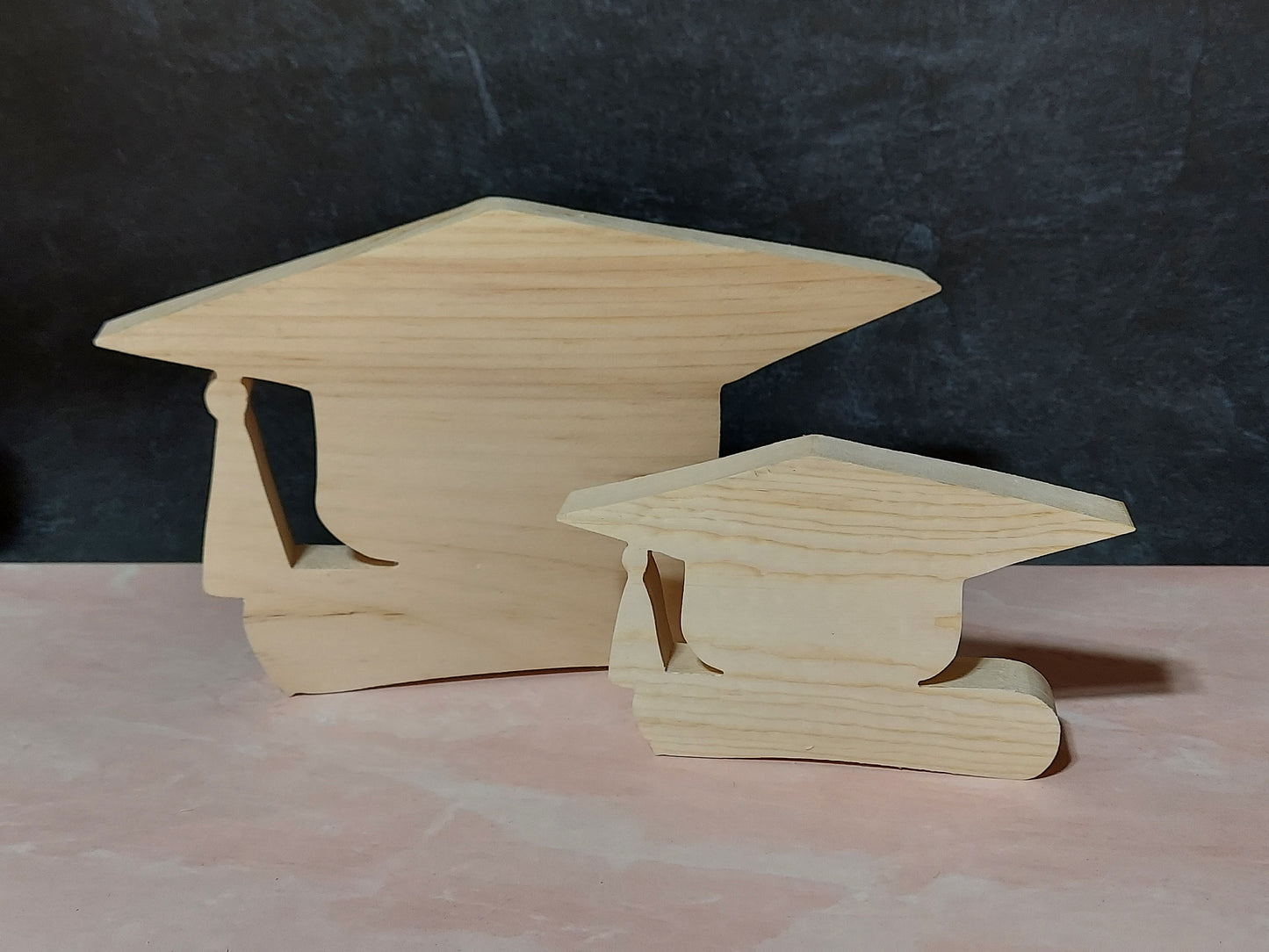 Unfinished Wooden Cap  with Diploma Cutout
