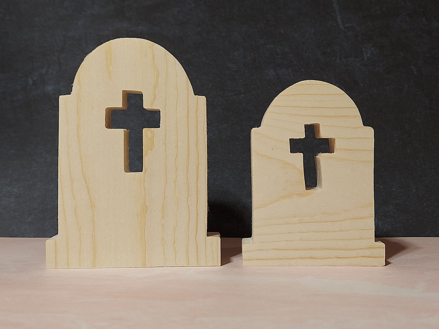 Unfinished Wooden Tombstone Cutout