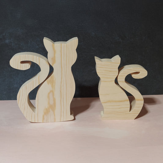 Unfinished Wooden Cat Cutout