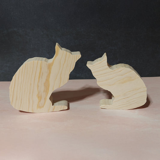 Unfinished Wooden Cat Cutout