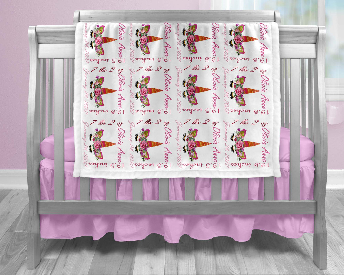 Unicorn Birth Stat Blanket