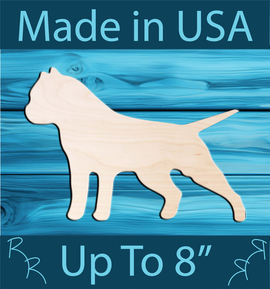 Unfinished Wood Dog Shape - American Bulldog