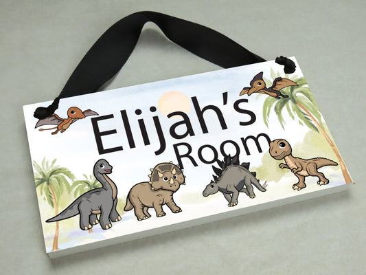 Dinosaurs Door Sign