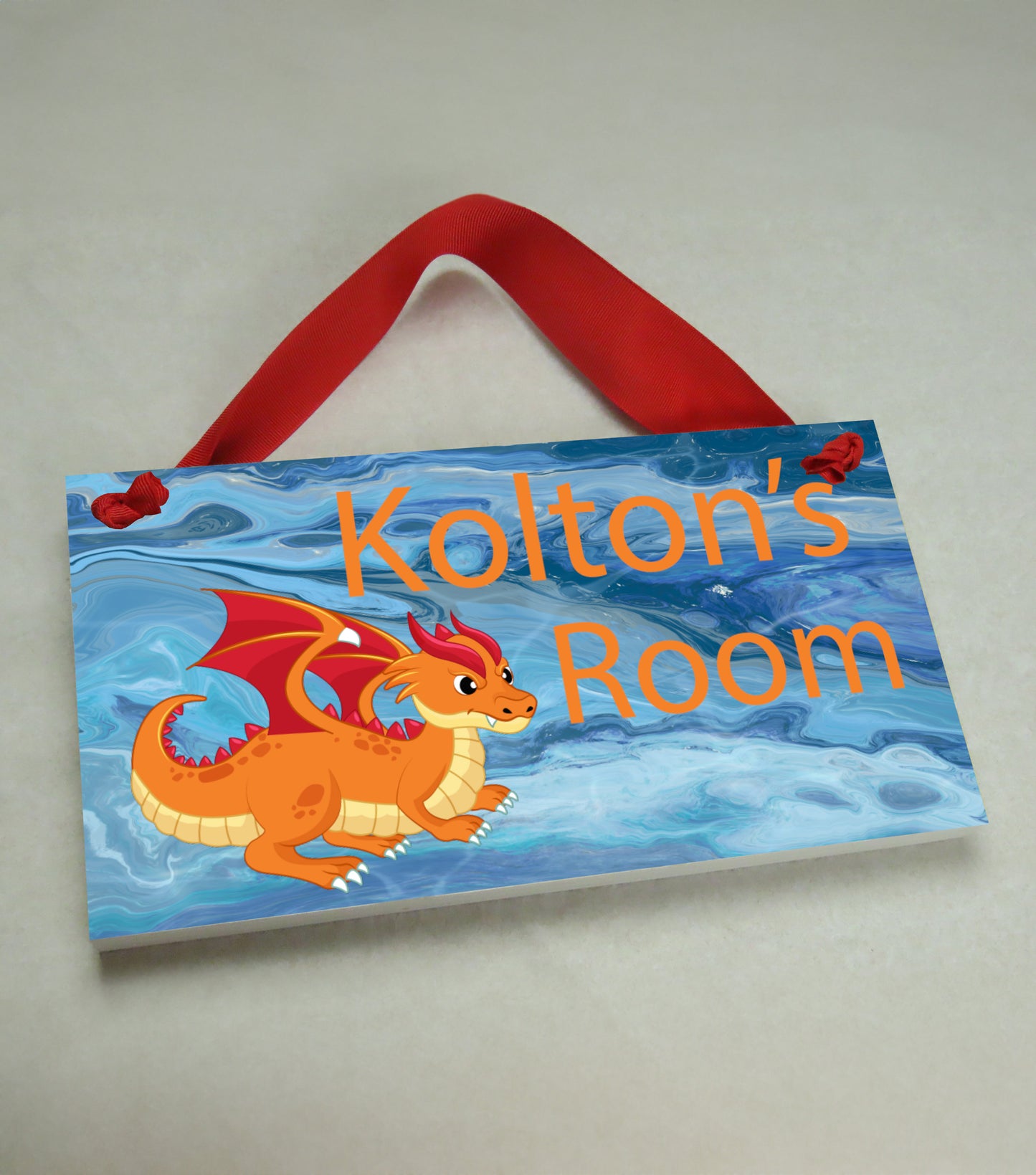 Orange Dragon Door Sign